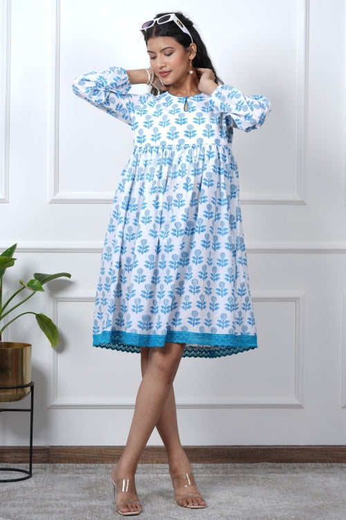 Sooti Syahi Poppy Passion Hand Block Printed Dress