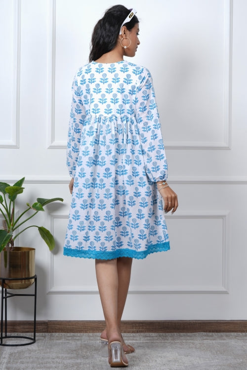 Sooti Syahi Poppy Passion Hand Block Printed Dress