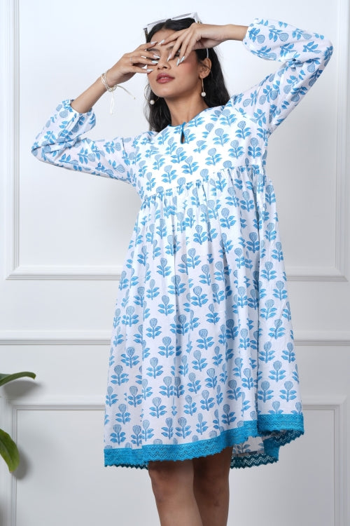 Sooti Syahi Poppy Passion Hand Block Printed Dress
