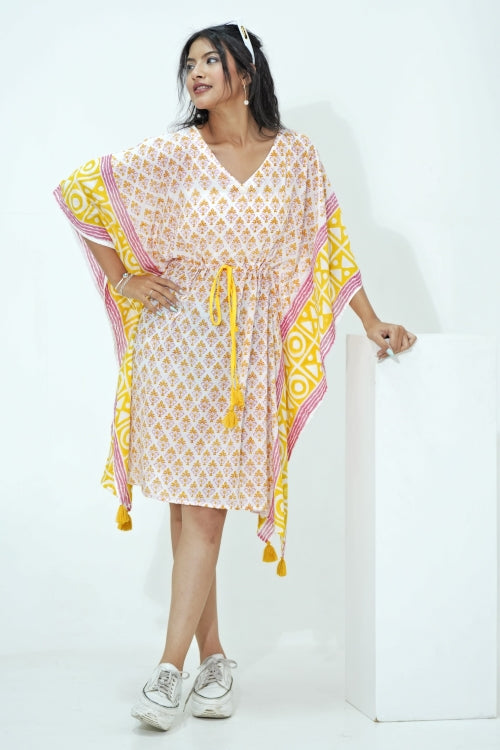 Sooti Syahi Fruity Frenzy Hand Block Printed Kaftan