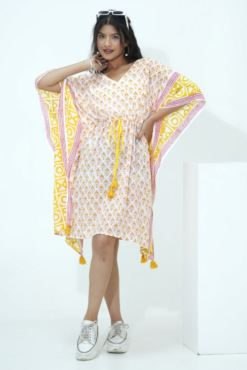 Sooti Syahi Fruity Frenzy Hand Block Printed Kaftan