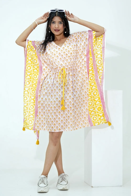 Sooti Syahi Fruity Frenzy Hand Block Printed Kaftan