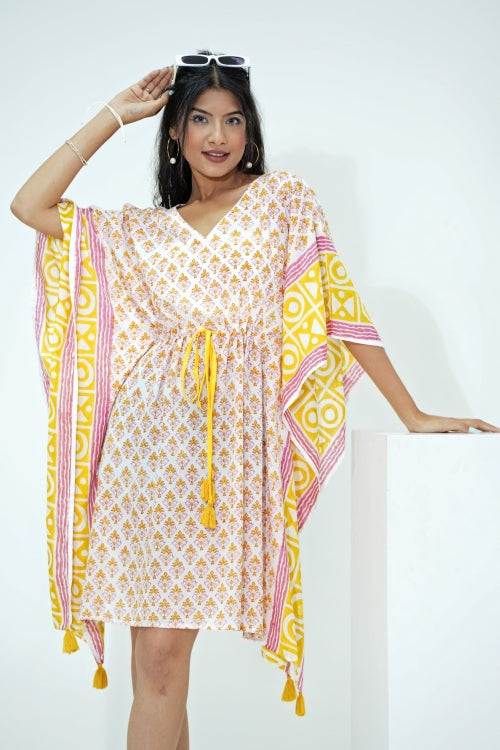 Sooti Syahi Fruity Frenzy Hand Block Printed Kaftan