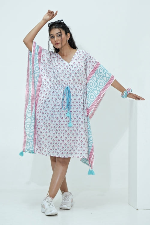 Sooti Syahi Candy Corn Hand Block Printed Kaftan
