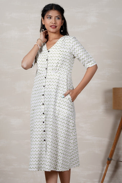 Sooti Syahi Rapunzel Hand Block Printed Dress