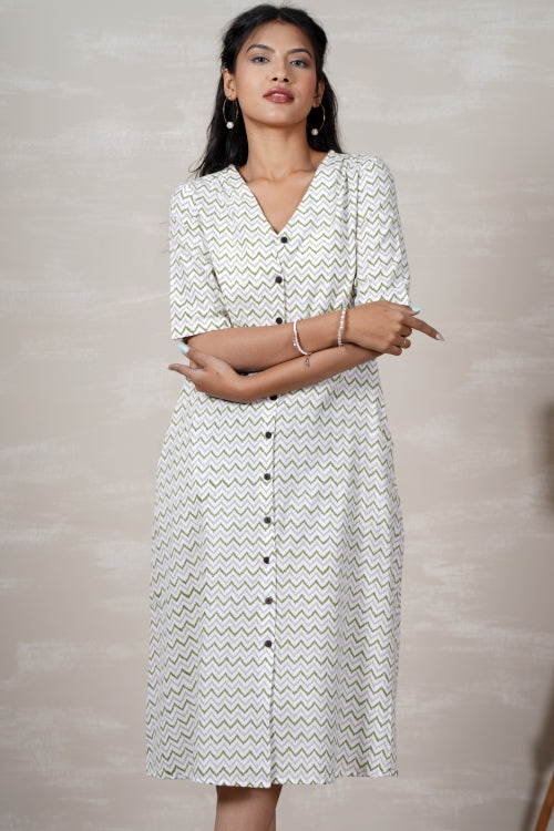 Sooti Syahi Rapunzel Hand Block Printed Dress