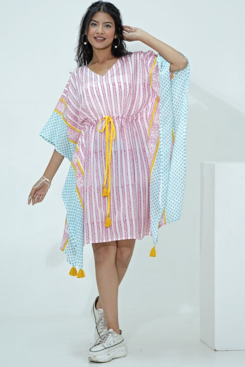 Sooti Syahi Sweet Bust Hand Block Printed Kaftan