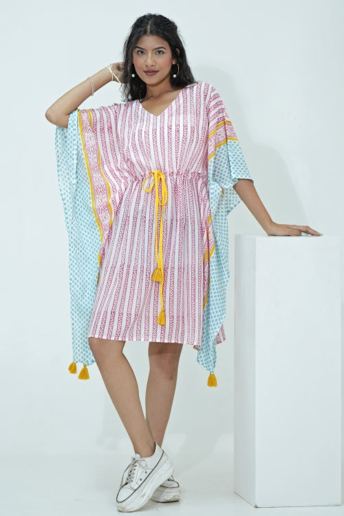 Sooti Syahi Sweet Bust Hand Block Printed Kaftan