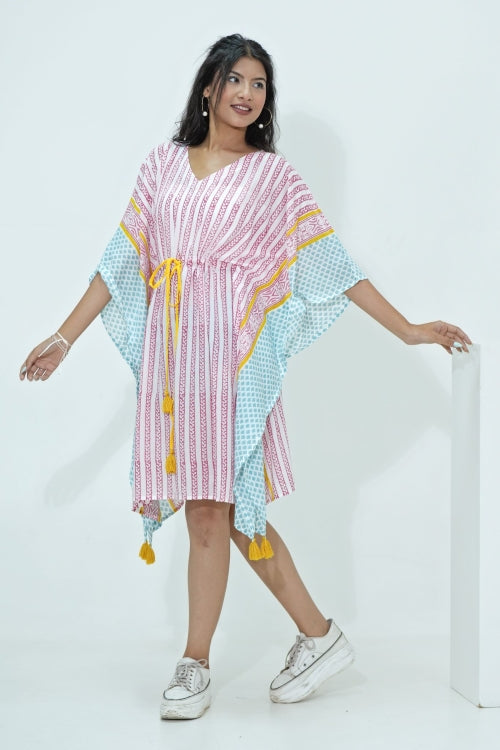 Sooti Syahi Sweet Bust Hand Block Printed Kaftan