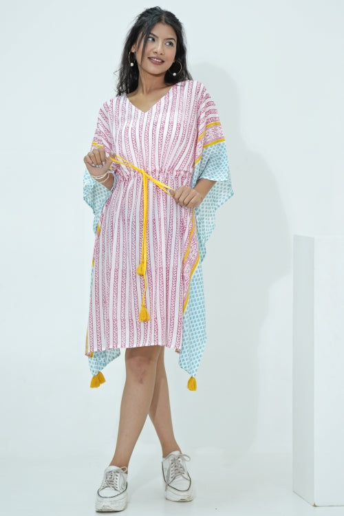 Sooti Syahi Sweet Bust Hand Block Printed Kaftan