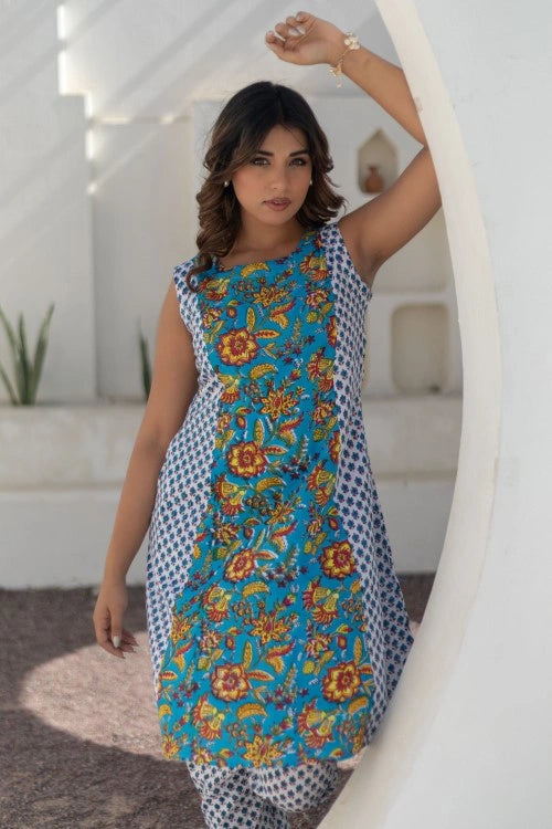 Sootisyahi -Garden Medley-Hand-Block-Printed-Co-Ord-Set