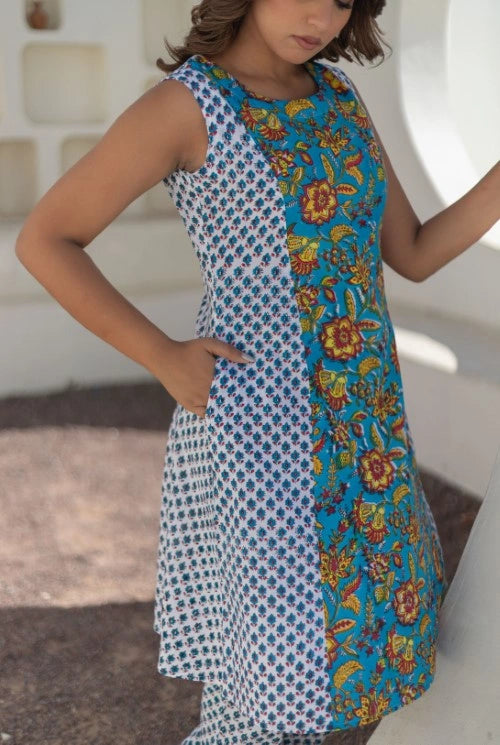 Sootisyahi -Garden Medley-Hand-Block-Printed-Co-Ord-Set