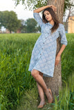 Blue & Bay Pure Cotton Hand Block Printed Dress For Women Online 
