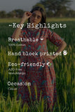 Sootisyahi 'Redley' Azofree Handblock Printed Pure Cotton Dress | Relove