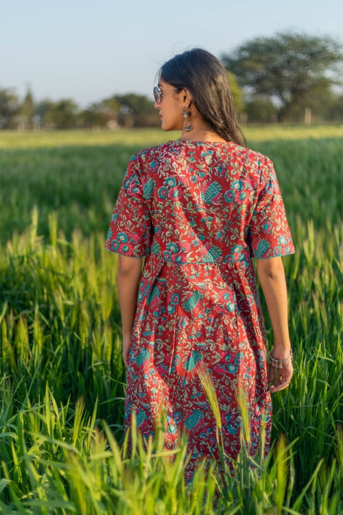 Sootisyahi 'Redley' Azofree Handblock Printed Pure Cotton Dress | Relove