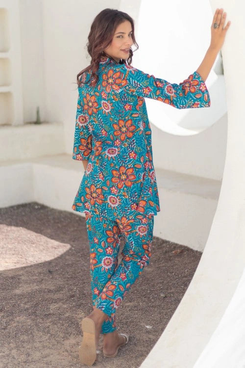Sootisyahi -Coral Garden-Hand-Block-Printed-Co-Ord-Set