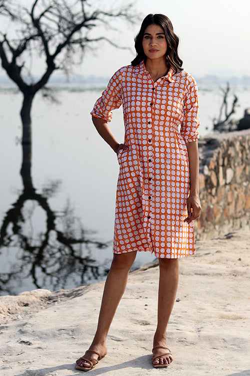 Circle Tales Pure Cotton Hand Block Printed Dress For Women Online 