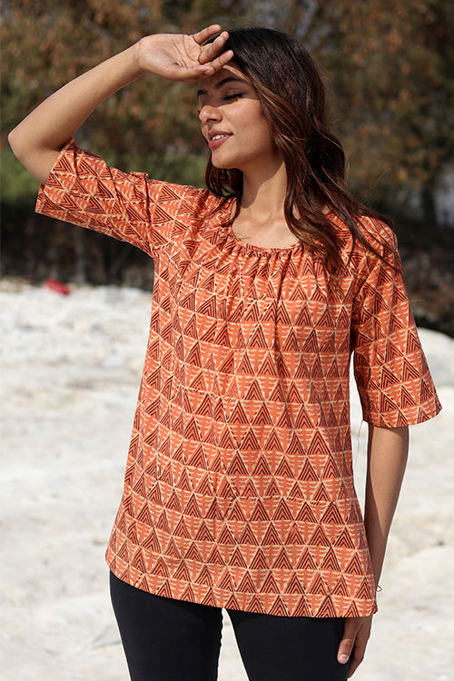 Sootisyahi 'Rustic Fusion' Block Printed Top