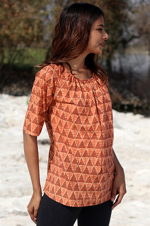 Sootisyahi 'Rustic Fusion' Block Printed Top