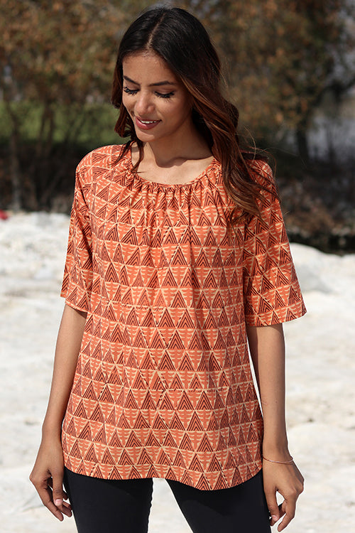 Sootisyahi 'Rustic Fusion' Block Printed Top