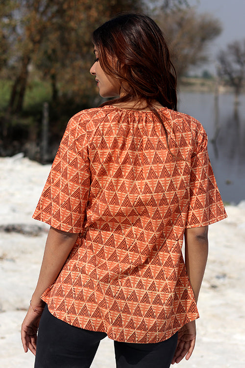 Sootisyahi 'Rustic Fusion' Block Printed Top