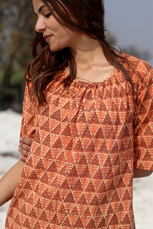 Sootisyahi 'Rustic Fusion' Block Printed Top