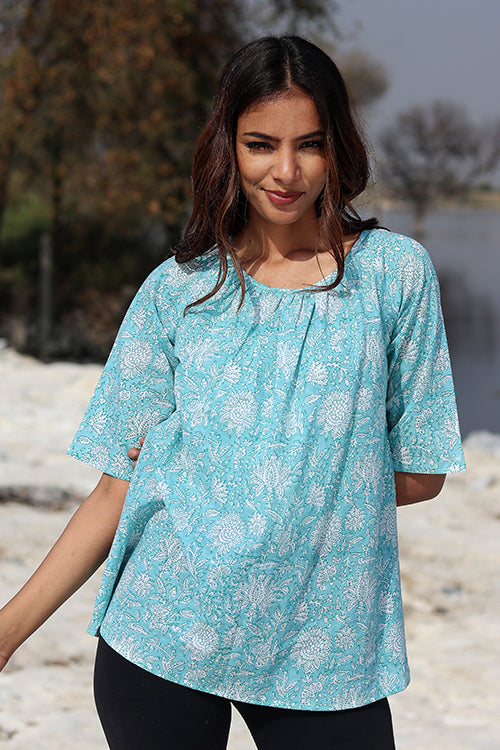 Sootisyahi 'Radiate Sunshine ' Block Printed Cotton Top