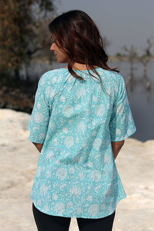 Sootisyahi 'Radiate Sunshine ' Block Printed Cotton Top