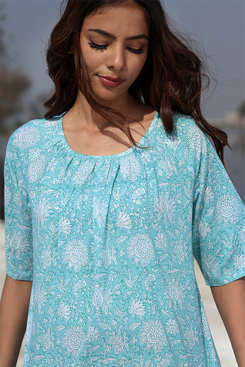 Sootisyahi 'Radiate Sunshine ' Block Printed Cotton Top