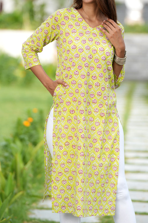 Casual Wear A-Line Hand Block Printed Dress Kurti, Size: XL at Rs 950/piece  in Jaipur