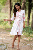 Scarlet Streaks Handblock Printed Cotton Dress