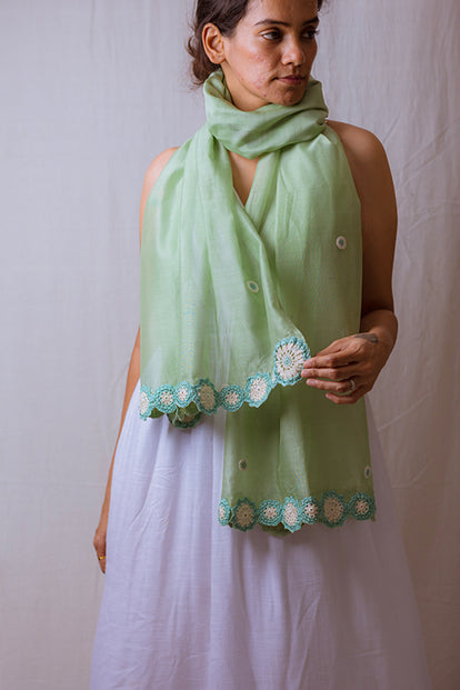 Samoolam Handmade Crochet Juhi Stole Sage