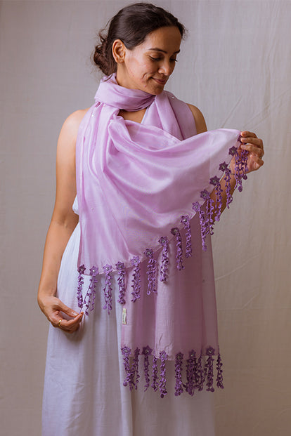 Samoolam Handmade Crochet Sitara Stole Lavender