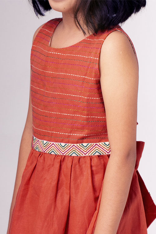 Soleilclo Hand Embroidered Linen Dress And Shorts