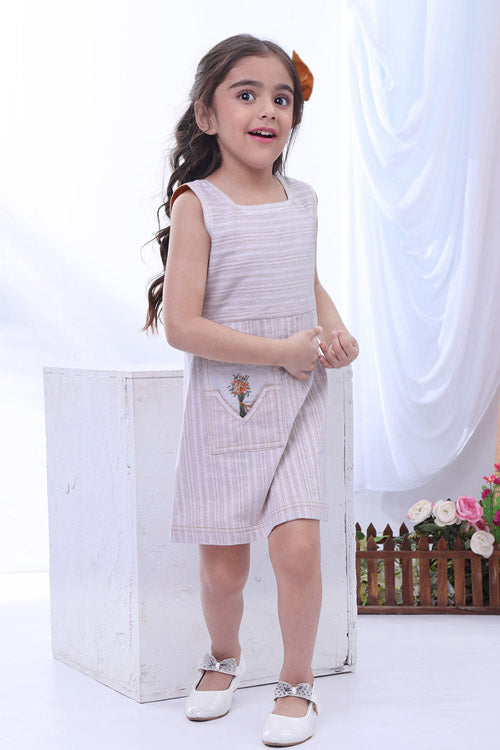 Soleilclo "Floral Bouquet" Sleeveless Hand Embroidered Cotton A-Line Dress