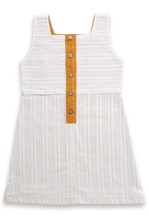 Soleilclo "Floral Bouquet" Sleeveless Hand Embroidered Cotton A-Line Dress