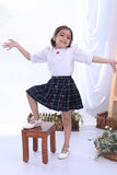 Soleilclo Tartan Skirt And Blouse Set