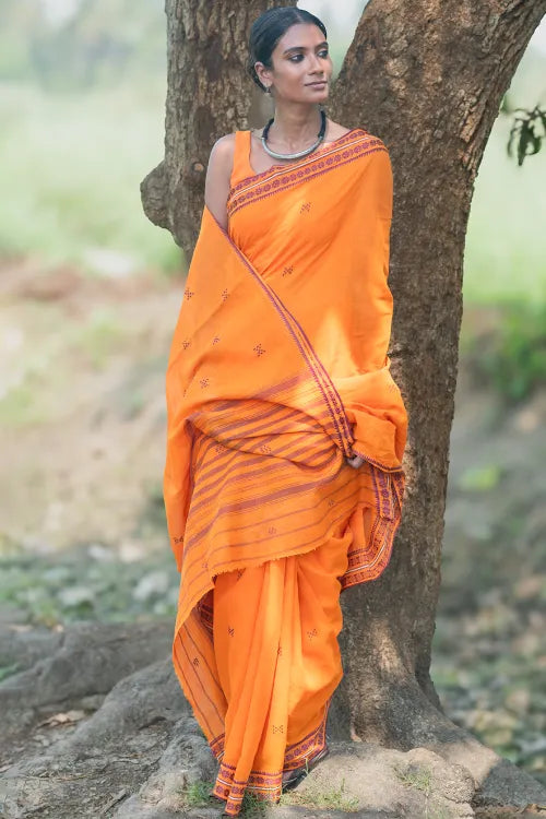 The ICH Bengal Weaves. Handwoven Cotton Saree - Genda Phool