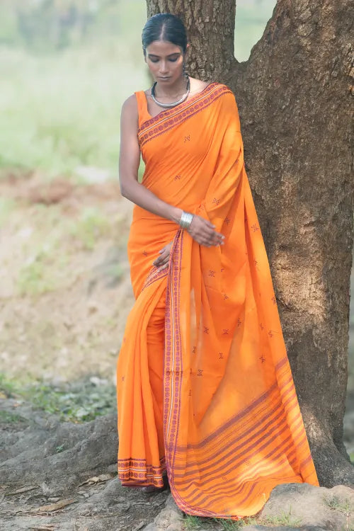 The ICH Bengal Weaves. Handwoven Cotton Saree - Genda Phool