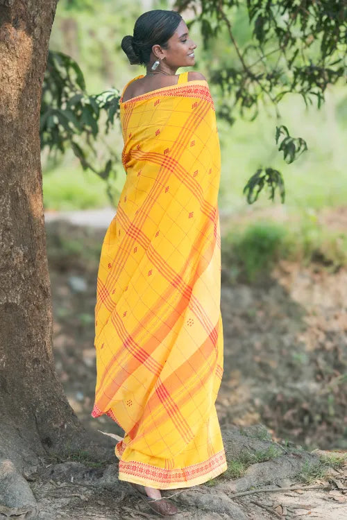 The ICH Bengal Weaves. Handwoven Cotton Saree - Surajmukhi