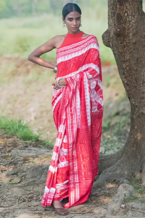 The ICH Bengal Weaves. Handwoven Cotton Saree - Shakha Pola