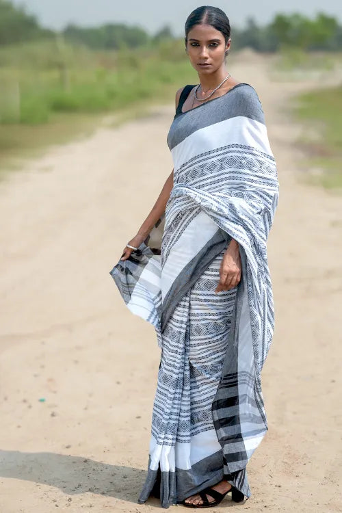 The ICH Bengal Weaves. Handwoven Cotton Saree - Bhor