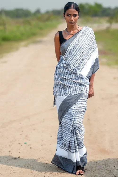 The ICH Bengal Weaves. Handwoven Cotton Saree - Bhor