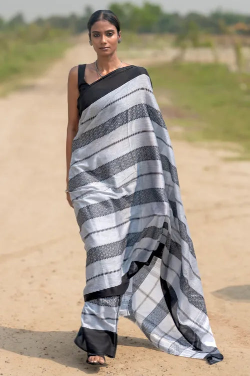 The ICH Bengal Weaves. Handwoven Cotton Saree - Chandrima