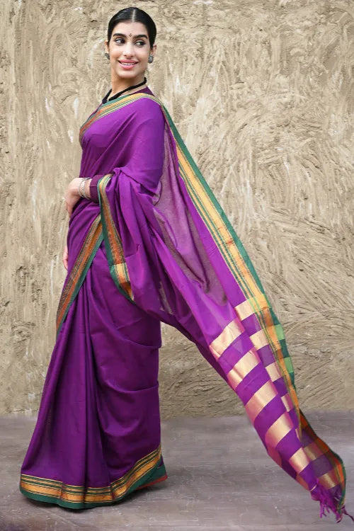 Deccan Elegance. Cotton Blend Ilkal Saree - Chandrabhaga