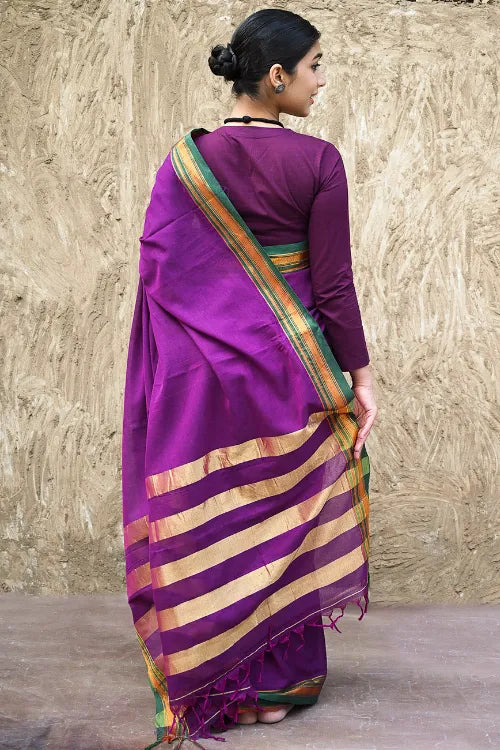 Deccan Elegance. Cotton Blend Ilkal Saree - Chandrabhaga