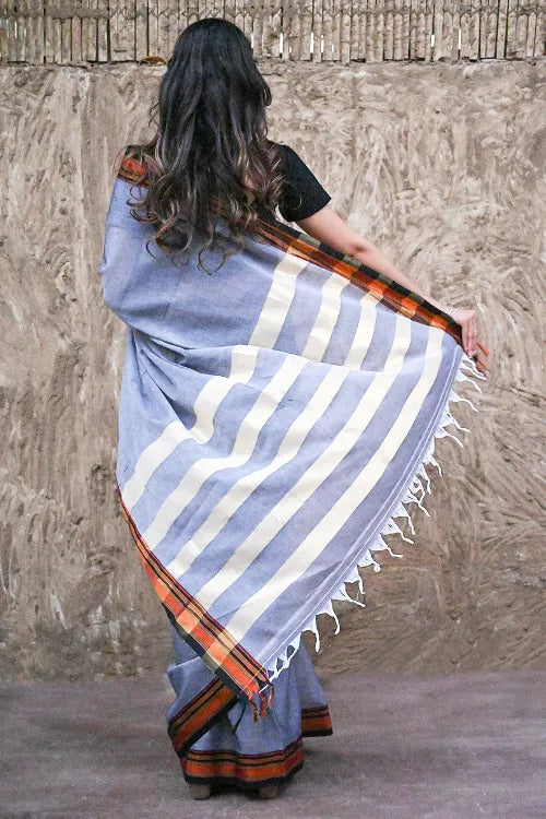 Deccan Elegance. Cotton Blend Ilkal Saree - Baadal