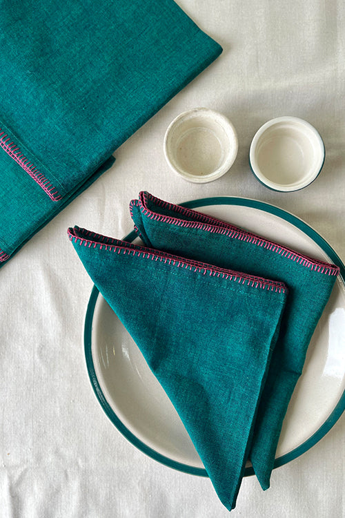 Okhai "Dandy" Hand Embroidered Pure Cotton Set of 6 Napkins