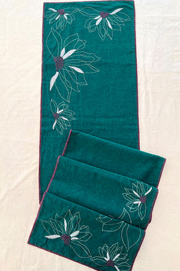 Okhai "Ceremony" Hand Embroidered Pure Cotton Table Runner