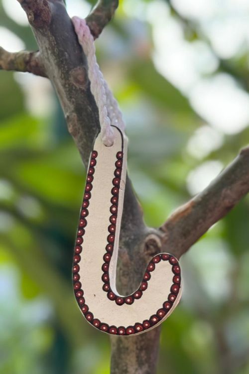 Antarang- Christmas Joy, Handcrafted: Terracotta Ornaments - White (Set Of 4)